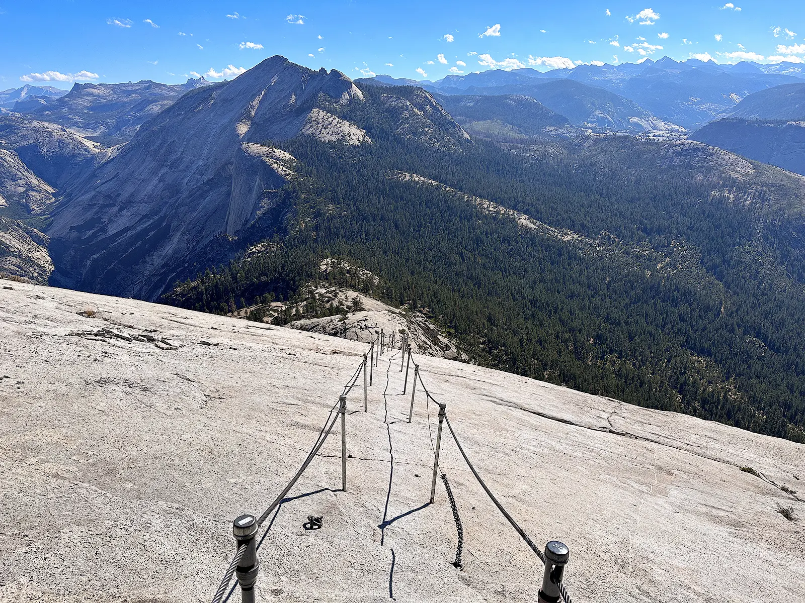 Coming back down the steel cables